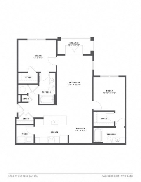 this floor plan is an approximation of our 1 bedroom floor plan